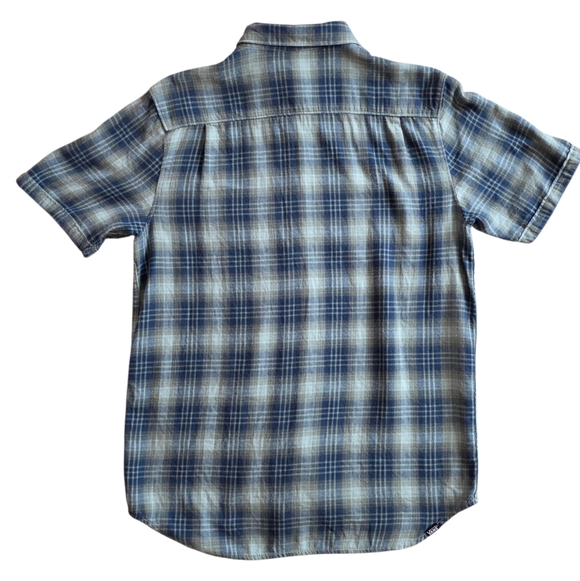 Vans Medium Blue Plaid Short Sleeve Button Down Skate Shirt - Picture 3 of 7